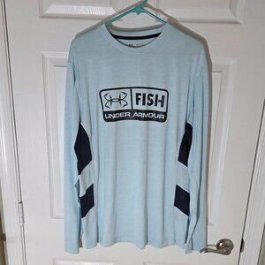 Under Armour Men’s L Loose Heatgear blue Fish size xl